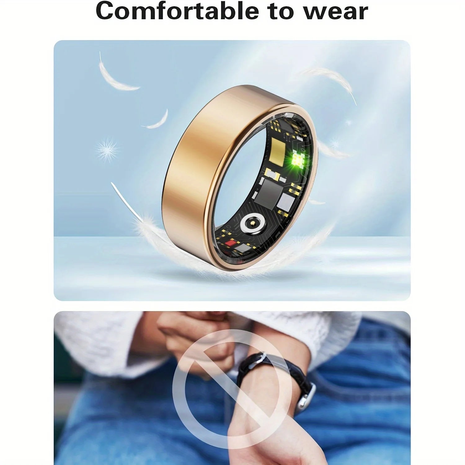 Smart ring, sleep tracking, motion monitoring, compatible with iPhone and Android, smart gift, suitable for women and men - TrendForce25