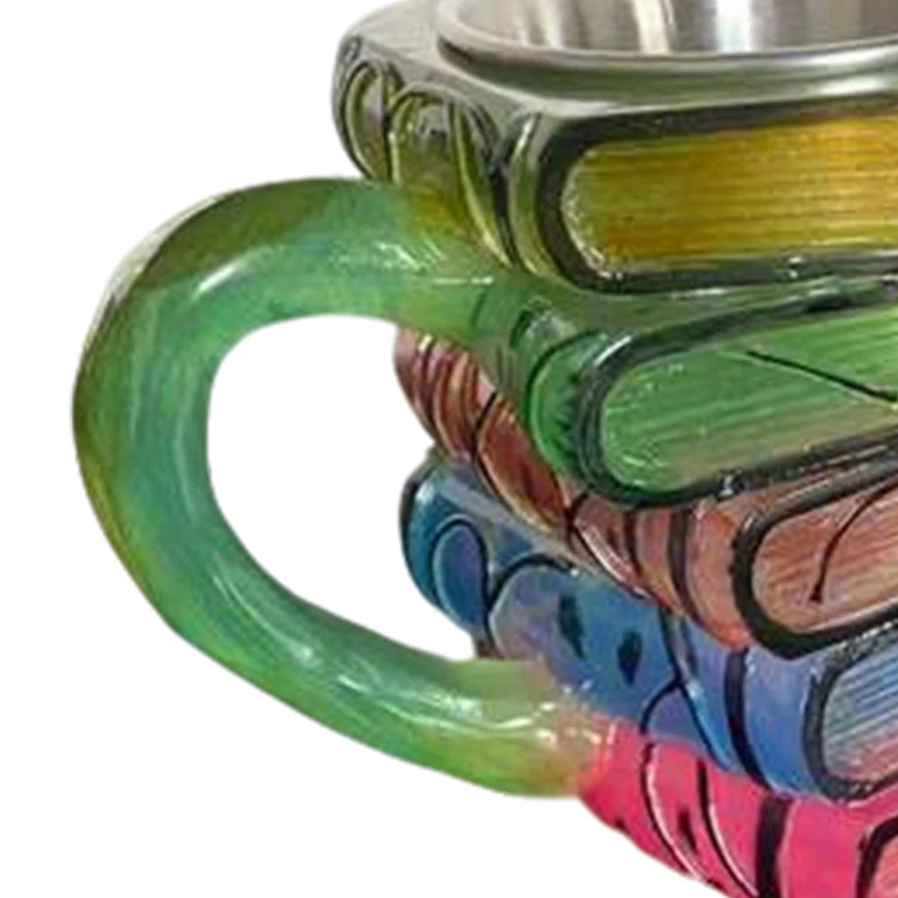 Novelty 3D Painted Books Coffee Mug Creative Drinking Cup Tea Cup Collection Gifts for Literature Lovers