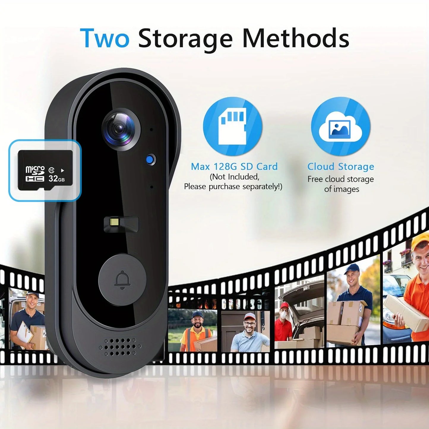 Tuya WiFi Home Smart Video doorbell Outdoor bidirectional HD door eye camera 1080P support SD card cloud storage waterproof - TrendForce25