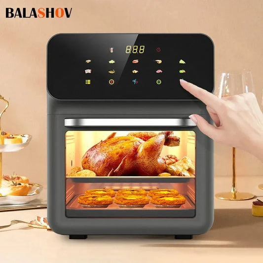 10L Electric Air Fryer Large Capacity Convection Oven Deep Fryer Without Oil Kitchen 360°Baking Viewable Window Home Appliance - TrendForce25