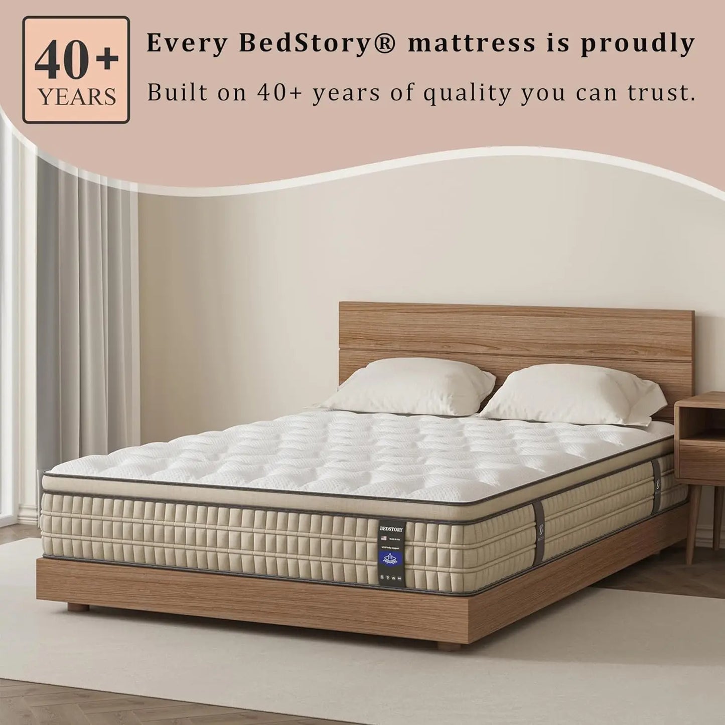 BedStory 12 Inch Full/King Hybrid Gel Memory Foam Mattress, Queen Size Mattress with Breathable Fabric for Comfortable Sleep - TrendForce25