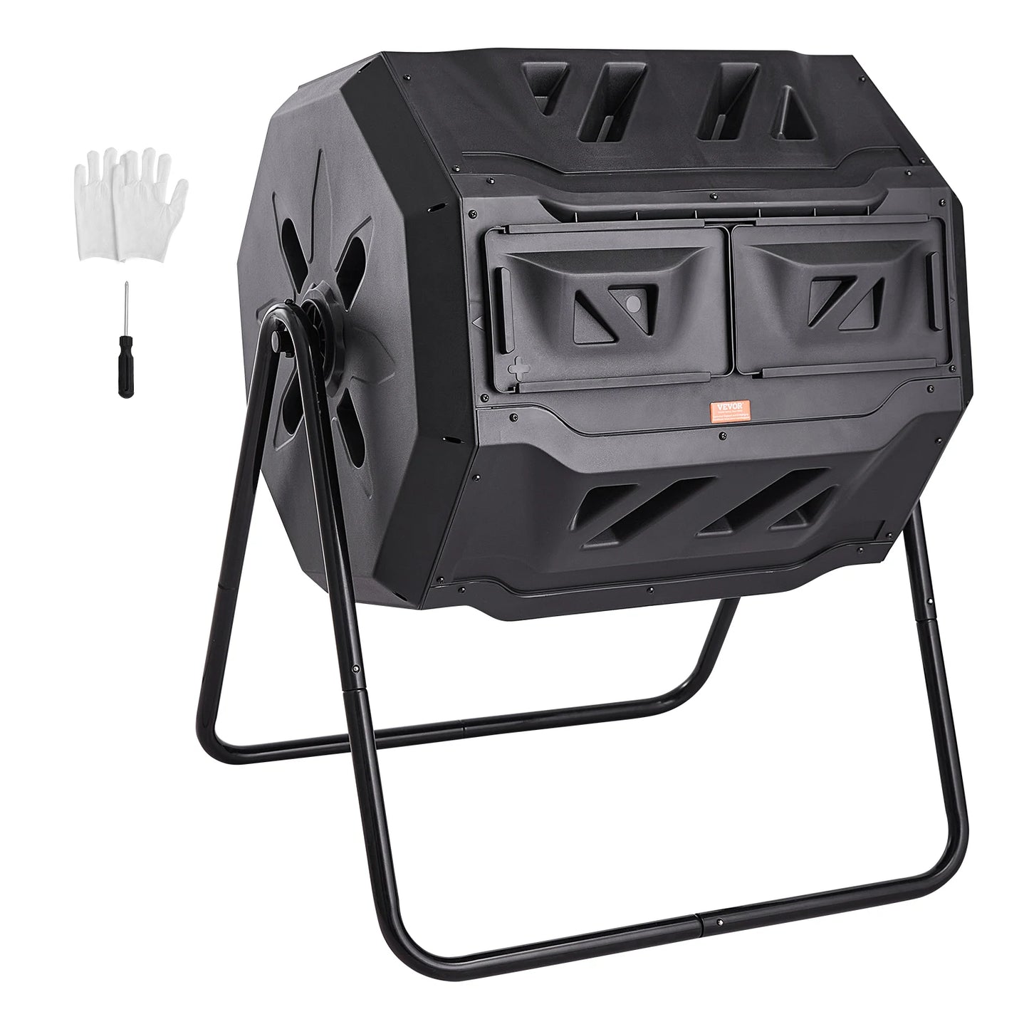 SucceBuy Compost Bin 18.5/37/43Gal Dual Chamber Composting Tumbler BPA FreeComposter Bin Tumbler for Garden Kitchen Yard Outdoor - TrendForce25