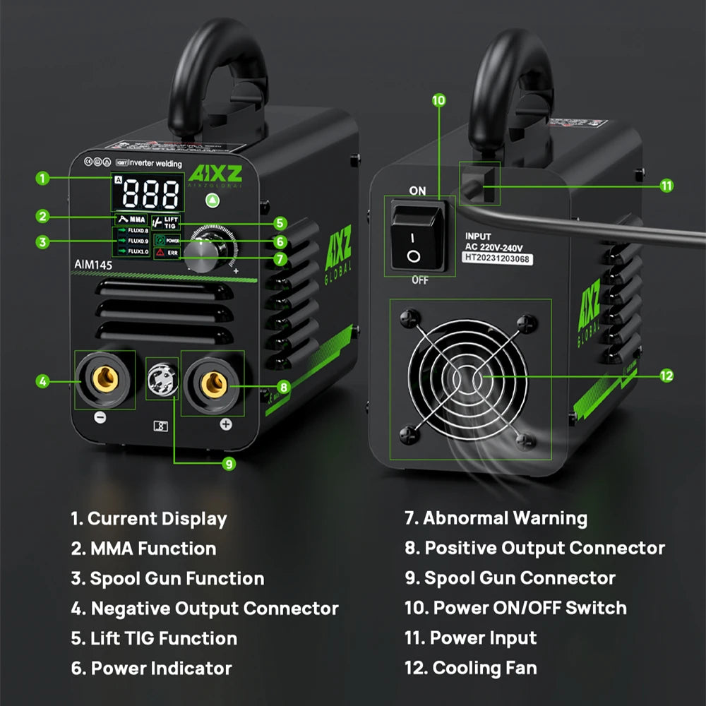 AIXZ 145A 3 in 1 Welding Machine Lift TIG/ARC MMA Welders MINI IGBT Inverter Welding With Spool Gun Protable Home Welder Tool - TrendForce25