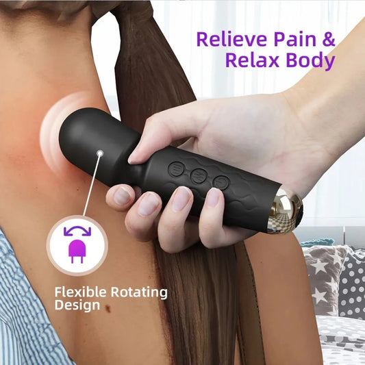 Portable Electric Massage Stick with 8 Adjustable 20 Modes, Suitable for The Back/Neck/Legs/Waist, Relieving Fatigue - TrendForce25