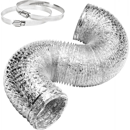 Dryer Vent Hose, 4 Insulated Flexible Duct 8FT with 2 Clamps, Heavy Duty Four Layer Heating Cooling Ventilation