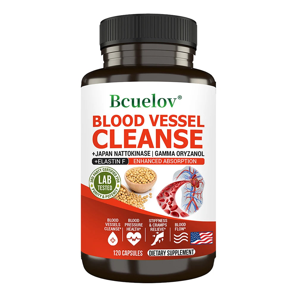 Vascular Cleanser, Helps Purify the Blood, Lowers Cholesterol, and Promotes Overall Cardiovascular Health, 120 Capsules - TrendForce25