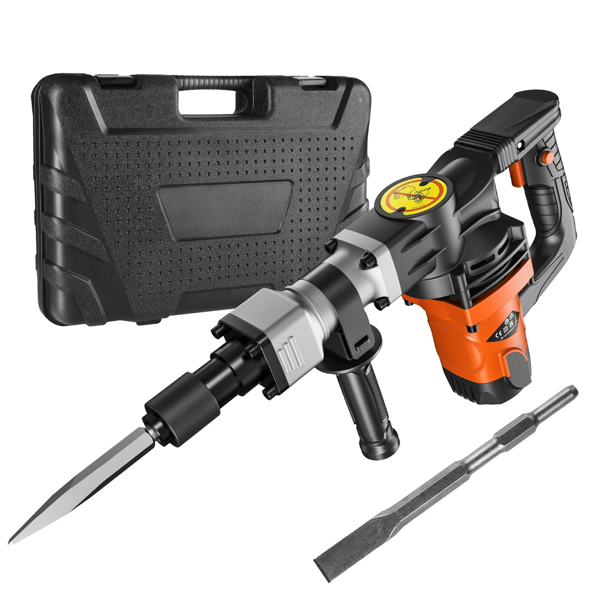 SucceBuy 1400W Demolition Jack Hammer Electric Jackhammer Heavy Duty 2900 BPM Concrete Breaker 2pcs Chisels Bits Chipping - TrendForce25