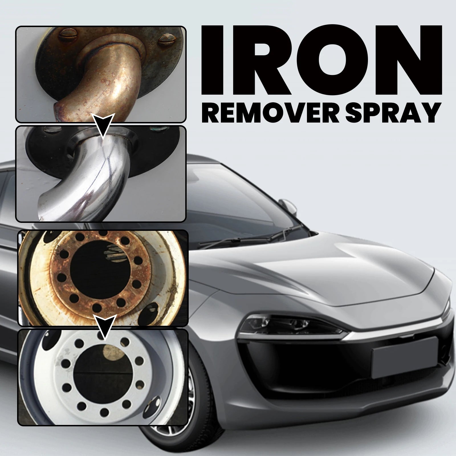 Homonth Iron Remover Spray Vehicle Rust Polishing Cleaning Decontamination Multi Purpose Maintenance Agent - TrendForce25