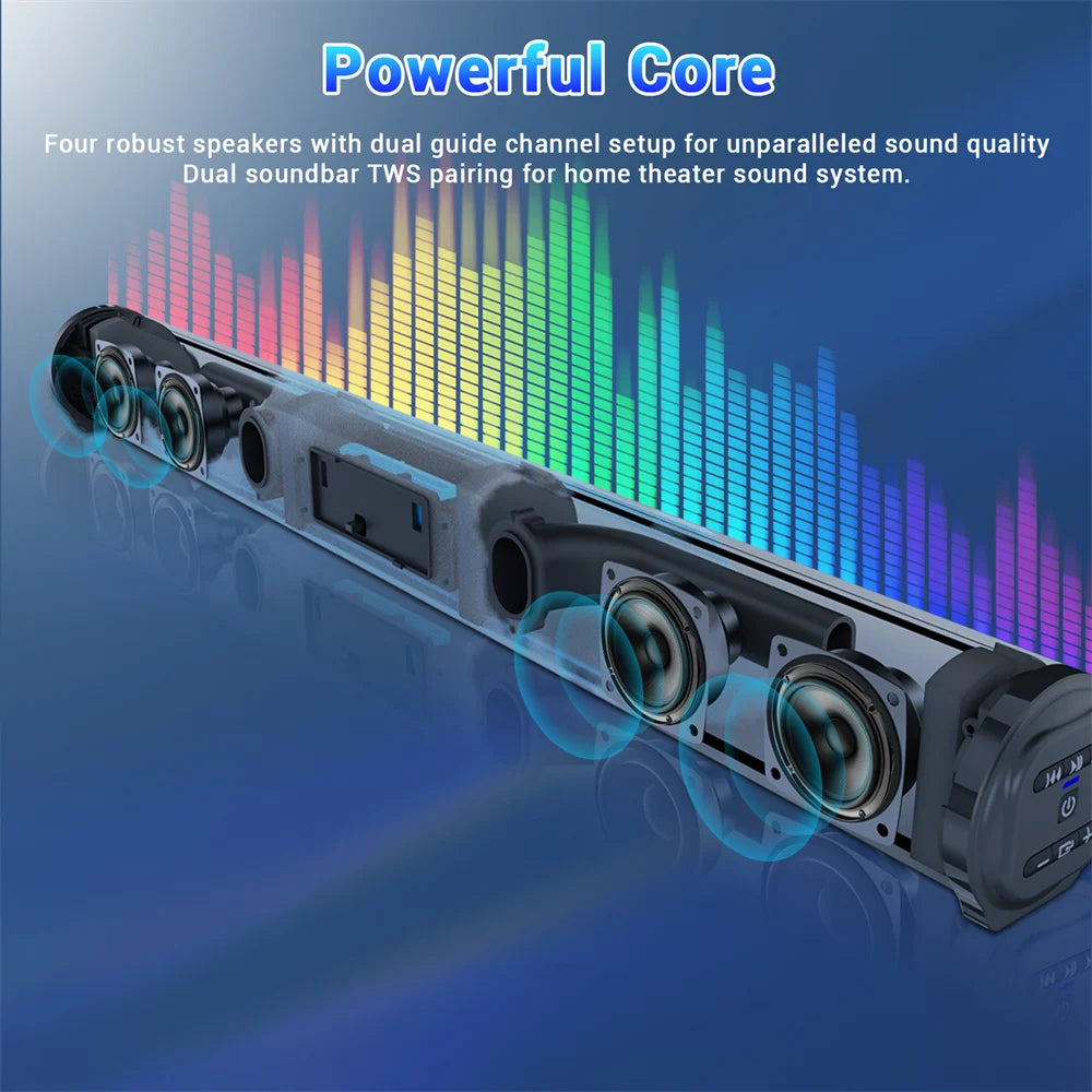 Sound Bar TV Sound System Bluetooth Speaker Wireless Subwoofer Bass Home Theater Rechargeable Lound Portable Speaker - TrendForce25