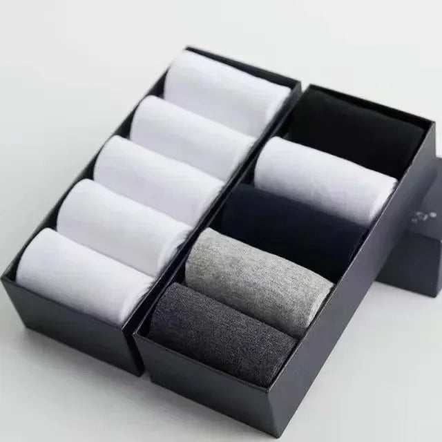 20Pcs/Lot Men's Pure Cotton Socks Plus Size Solid Color Casual Office Business Long Socks Breathable Soft Men's Socks EU39-48