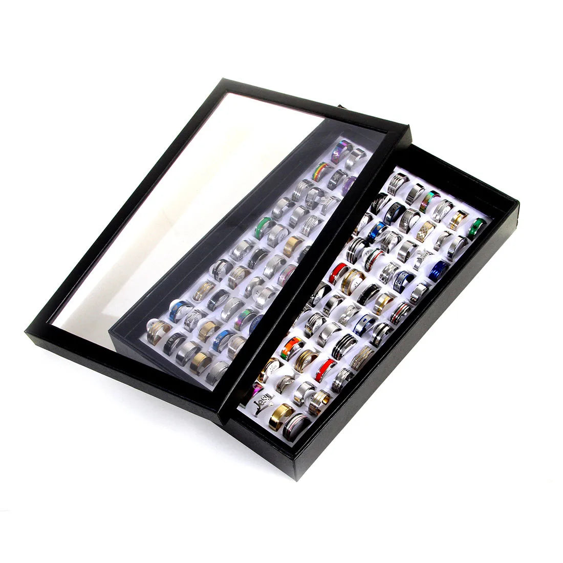 100pcs Mixed Size Rings Bulk Finger Band Ring Wholesale Lot Men Women Jewelry luxury Gift Holiday Party Wedding Punk Rings