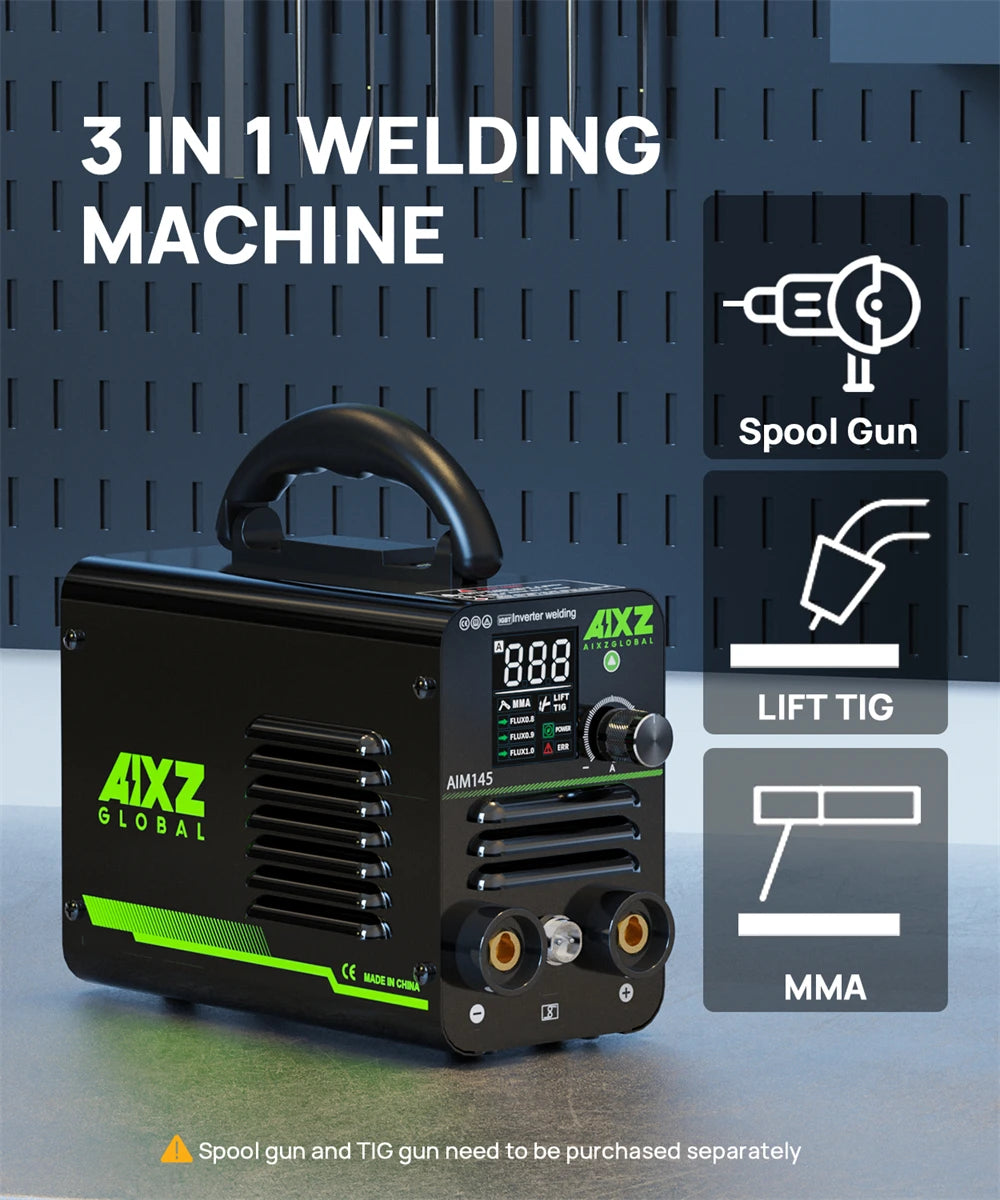 AIXZ 145A 3 in 1 Welding Machine Lift TIG/ARC MMA Welders MINI IGBT Inverter Welding With Spool Gun Protable Home Welder Tool - TrendForce25