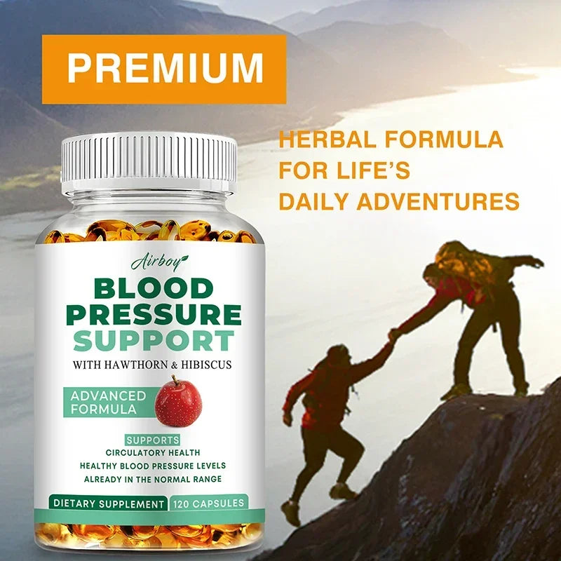 Blood Pressure Support - Support Blood Flow, Digestive, Improve Heart and Vascular Health,Immune System - 120 Capsules ﻿