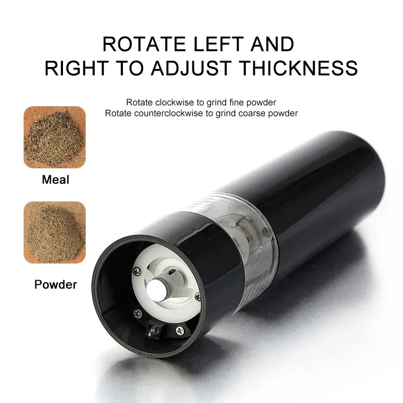 Automatic Salt Pepper Grinder Electric Spice Mill Grinder Seasoning Adjustable Coarseness Kitchen Tools Grinding For Cooking BBQ - TrendForce25