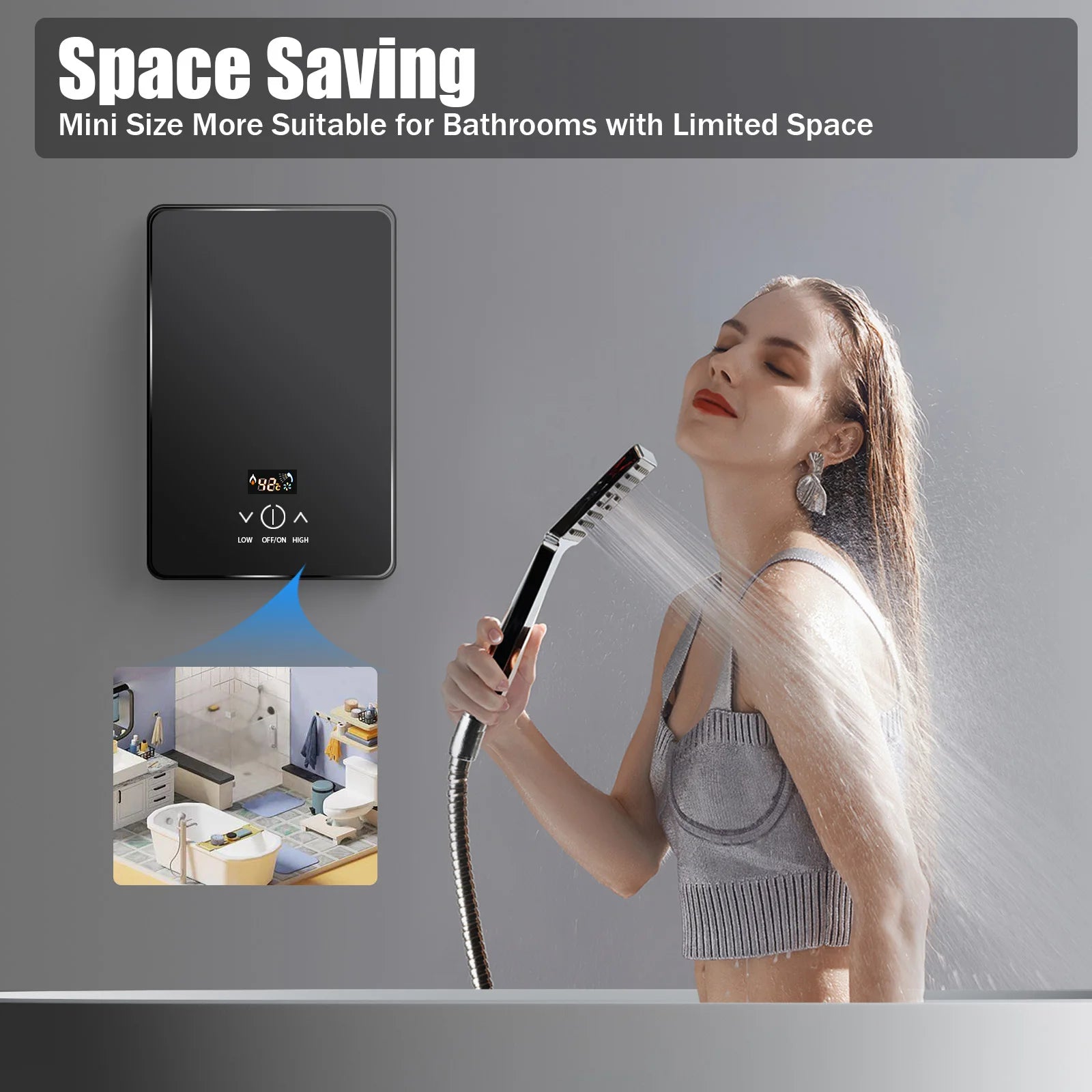 6500W Electric Water Heater Fast Heating 86-131℉ Thermostat Function Shower Kitchen Instant Heating Water Heater High Safety - TrendForce25