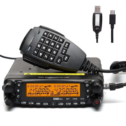 Fully upgraded,TYT TH-7900 Mobile Radio 50W Dual Band VHF/UHF Vehicle Transceiver with Cable,Free shipping