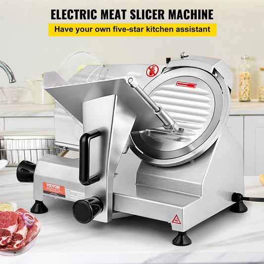 VEVOR Meat Slicer 200W/240W/320W/340W Electric Deli Food Slicer Adjustable Thickness for Commercial and Home Use Cut Meat Cheese - TrendForce25
