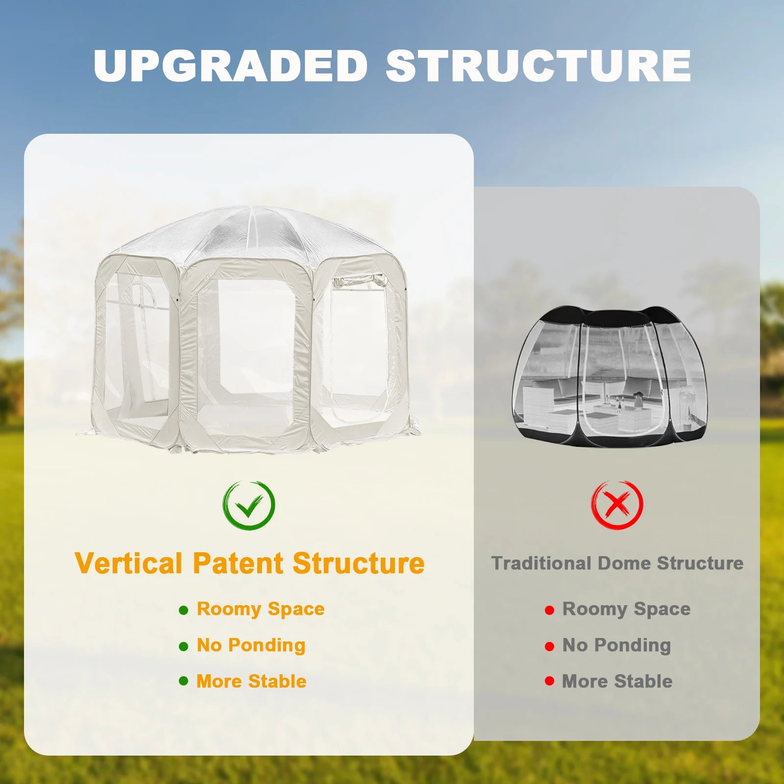 Outdoor Transparent Tent Portable Folding Camping Thickening Tent Starry Sky Bubble House Shade Winter Sunshine Wind/Waterproof - TrendForce25