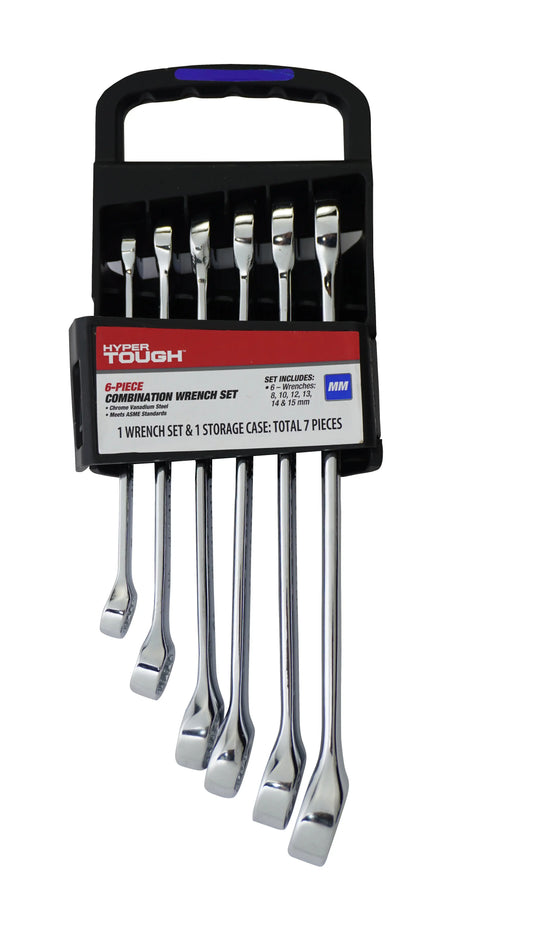 6 Piece Metric Combination Wrench Set Chrome Vanadium Steel - TrendForce25