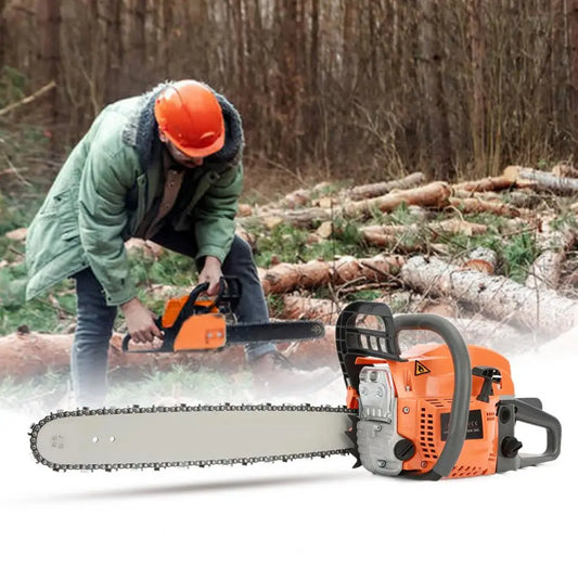 1 Set 58cc 20 Inch Gasoline Chainsaw Multifunctional Gas-powered Fast Cutting Gas Sawing Handheld Cutting Wood Chainsaw Garden - TrendForce25