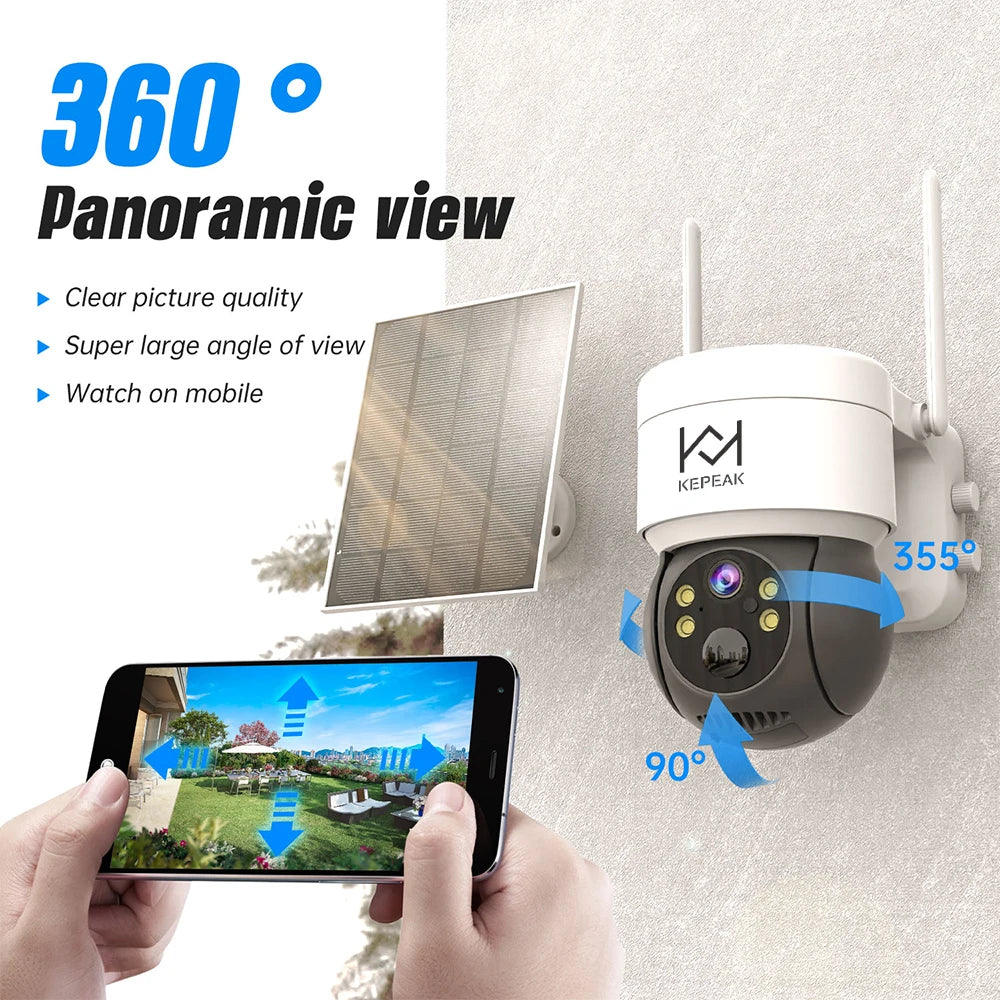 Built-in Battery Outdoor Wireless Solar IP Camera  WiFi PTZ 1080P Video Surveillance Long Time Standby Waterproof - TrendForce25