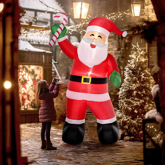 8' Christmas Inflatable Santa Holiday Yard Decor Outdoor Light up Led
