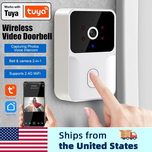 Tuya Smart Video Doorbell Camera HD Wireless doorbell for Home Security, Night Vision, Voice Change, 2-Way Audio, Waterproof - TrendForce25