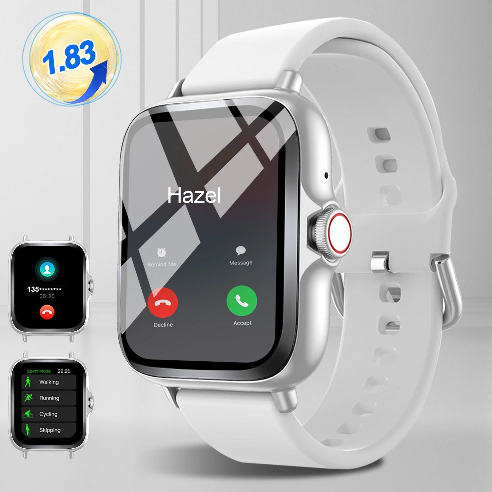 Smart watch with full touch screen, call, message reminder, music control and other functions, compatible with iPhone/android mo - TrendForce25